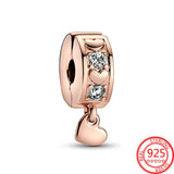 925 Silver Rose Heart-blazing Love Eternal Pendant Fixing Clip
