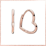 925 Silver Rose Hoop Earrings Zircon Stud Earring Anniversary Gift