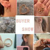 925 Silver Rose Hoop Earrings Zircon Stud Earring Anniversary Gift