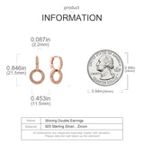 925 Silver Rose Hoop Earrings Zircon Stud Earring Anniversary Gift