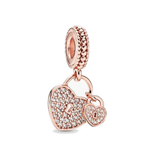 925 Silver Rose Smiley Charm Beads for Bracelet Necklace