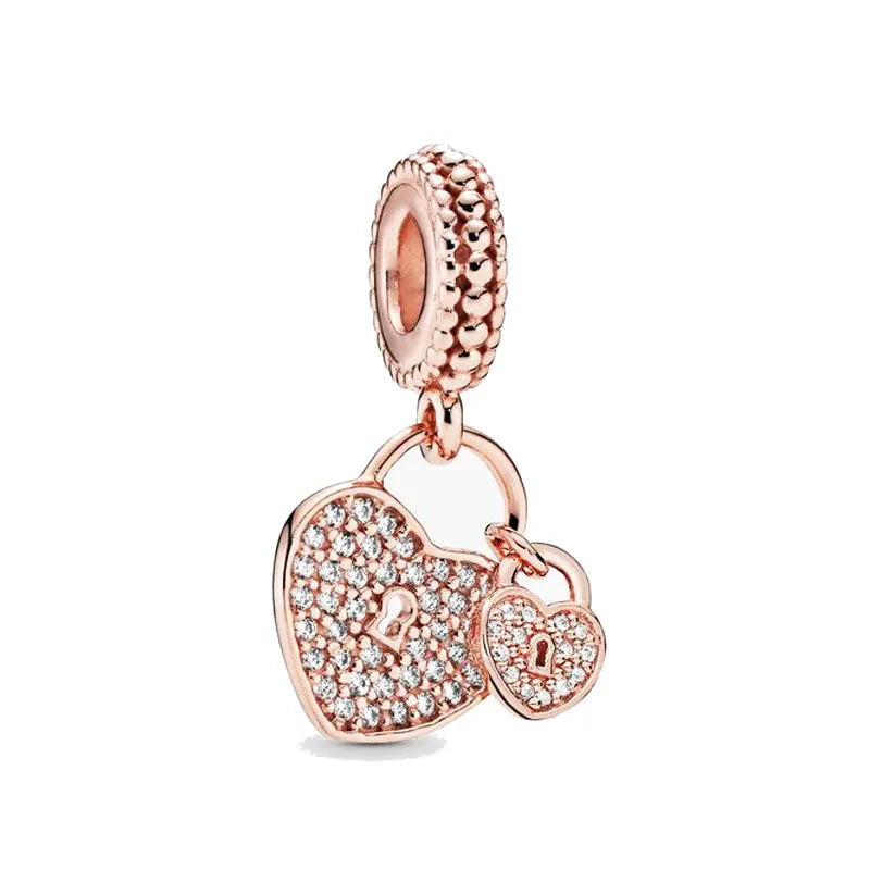 925 Silver Rose Smiley Charm Beads for Bracelet Necklace