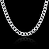 925 Sterling Silver 10MM 20/22/24inches Charm Chain Necklace