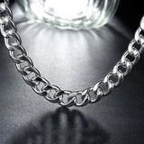 925 Sterling Silver 10MM 20/22/24inches Charm Chain Necklace