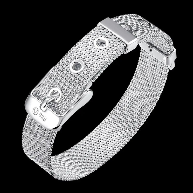 925 Sterling Silver 10mm Hammock Bracelet Glamour Jewelry