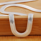 925 Sterling Silver 6mm Flat Snake Chain Necklace For Wedding Party