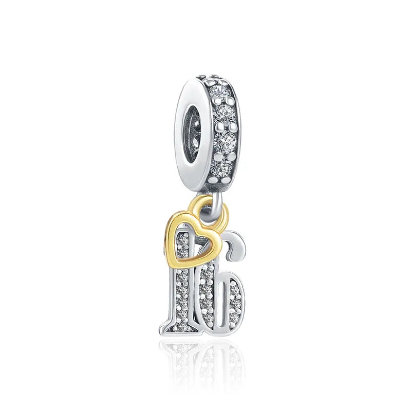 925 Silver Heart Charm Pendant Bead for Bracelet DIY Jewelry Women