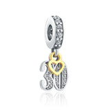 925 Silver Heart Charm Pendant Bead for Bracelet DIY Jewelry Women