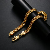 925 Silver 18K Charm Chain Bracelet 6MM Geometry Wedding Jewelry