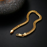 925 Silver 18K Charm Chain Bracelet 6MM Geometry Wedding Jewelry