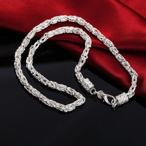 925 Silver 20in 5mm Faucet Chain Necklace Men Women Wedding Jewelry