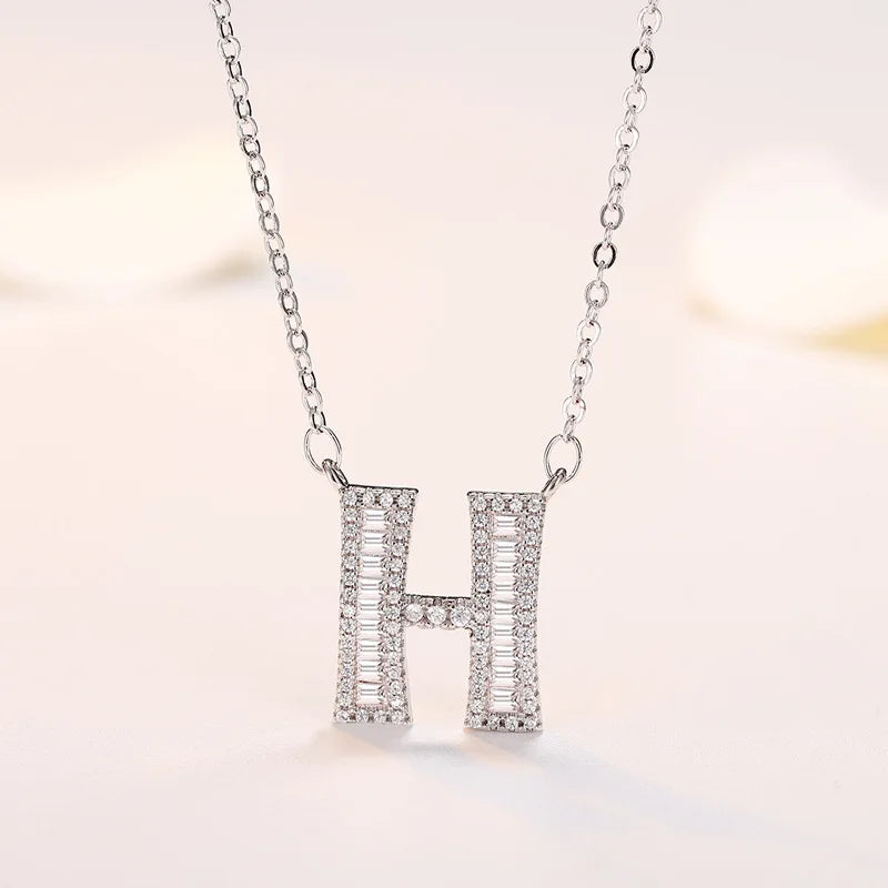 925 Sterling Silver 26 Letter Necklace Personal Jewelry For Women