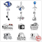 Sterling Silver Travel Charm Beads for Bracelet