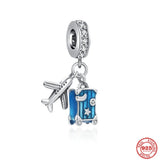 Sterling Silver Travel Charm Beads for Bracelet