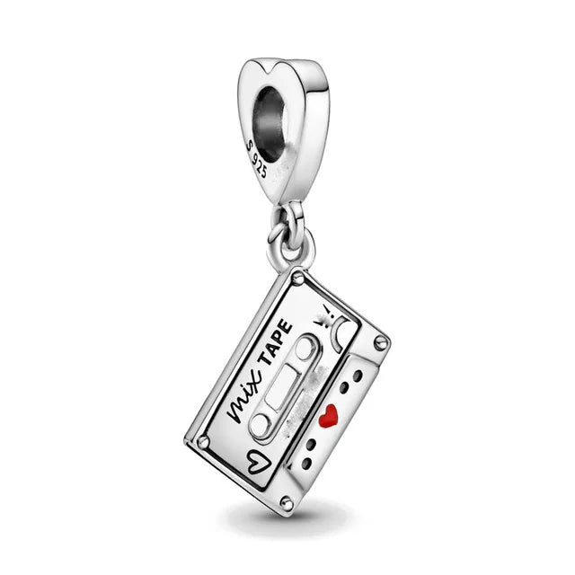 925 Sterling Silver Angel Wings Mum Heart Clover Rose Flower Charm Bead