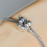 925 Silver Cat Bead Charms for European Bracelet