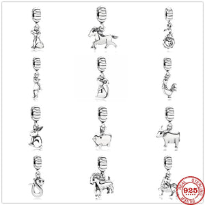925 Silver Animal Charm Bead for DIY Jewelry
