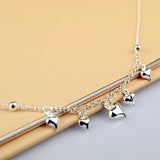 925 Silver Heart Pendant Anklet Chain Summer Jewelry