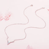 925 Silver Antlers Round Crystal Necklace For Women