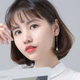 925 Silver Asymmetric Starfish Shell Earrings Women Girl Long Ear Line Jewelry