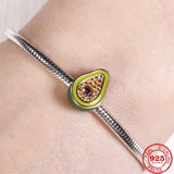 925 Sterling Silver Avocado Football Mom Dog Charm Pendant Bead