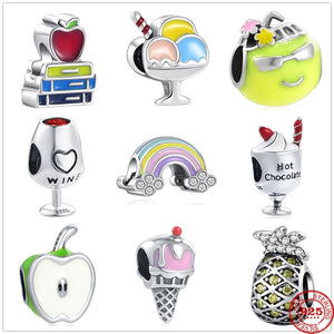 925 Silver Bead Accessories Wine Cup Charm for DIY Bracelet