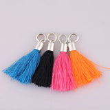 925 Silver Bead Charm Bohemian Fabric Tassel Pendant Bracelet Diy Jewelry
