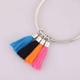 925 Silver Bead Charm Bohemian Fabric Tassel Pendant Bracelet Diy Jewelry