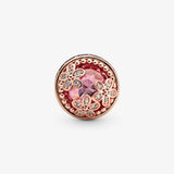 925 Silver Flower Heart Charm for Bracelet Necklace