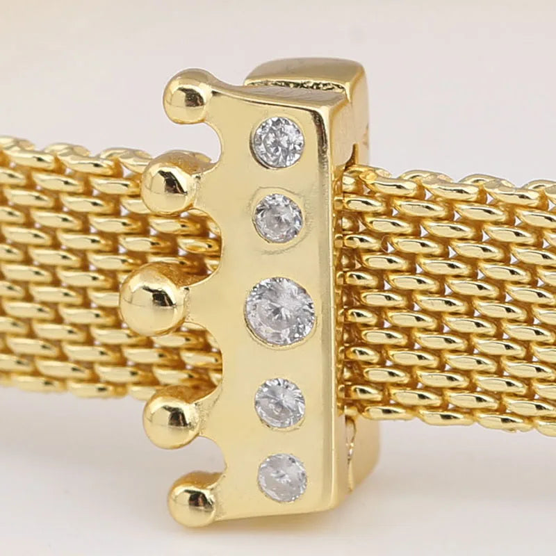 925 Silver Charm Reflexions Crown Clip With Crystal Beads for Bracelet
