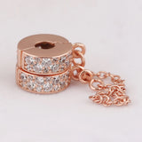 925 Silver Charm Shining Elegance Crystal Safety Chain Bead