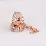 925 Silver Charm Shining Elegance Crystal Safety Chain Bead