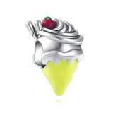 925 Sterling Silver Cake Sandwich Ice Cream Charm Bead Pendant