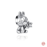 925 Silver Beads Europe Pendant Women Dangle Animal Charm
