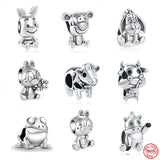 925 Silver Beads Europe Pendant Women Dangle Animal Charm