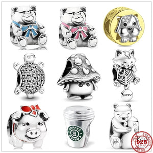 925 Silver Animal Bead Charms for Bracelets DIY Jewelry