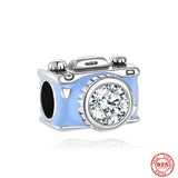 Sterling Silver Vintage Camera Charm Bead For Women Fit Bracelet DIY Jewelry