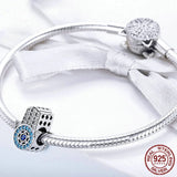 925 Silver Demon Eyes Zirconia Beads for Charms Bracelet