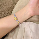 925 Silver Bow Bracelet Rope Woven Bracelet Party Gift Women Jewelry