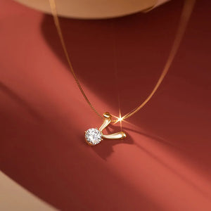 925 Silver CZ Bunny Ears Choker Zircon Necklace NK137