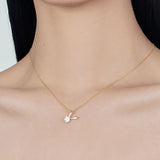 925 Silver CZ Bunny Ears Choker Zircon Necklace NK137