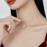 925 Silver CZ Bunny Ears Choker Zircon Necklace NK137