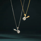 925 Silver CZ Bunny Ears Choker Zircon Necklace NK137