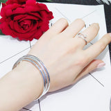 925 Silver Bracelet 3pcs Charm Birthday Party Gift Jewelry Women