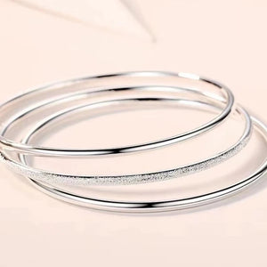 925 Silver Bracelet 3pcs Charm Birthday Party Gift Jewelry Women