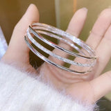 925 Silver Bracelet 3pcs Charm Birthday Party Gift Jewelry Women