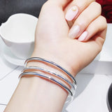 925 Silver Bracelet 3pcs Charm Birthday Party Gift Jewelry Women