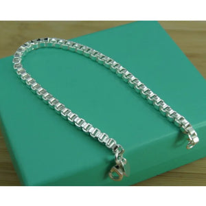 925 Silver Square Box Bracelet Female Charm Jewelry