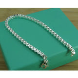 925 Silver Square Box Bracelet Female Charm Jewelry