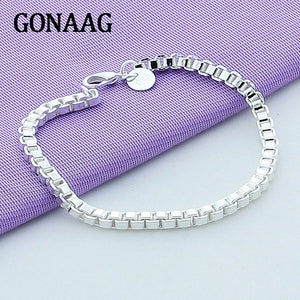 925 Silver Bracelet 4MM Venetian Charm Jewelry Gift